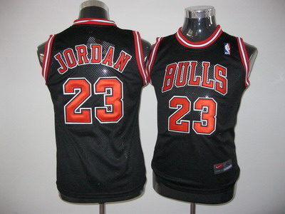 NBA Kids Chicago Bulls 23 Michael Jordan Authentic Black Youth Jersey